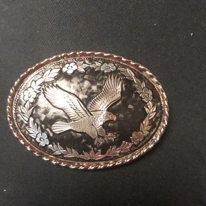 Small Silver Plated Western Eagle Buckle- 519 $30 or $25 w/offer